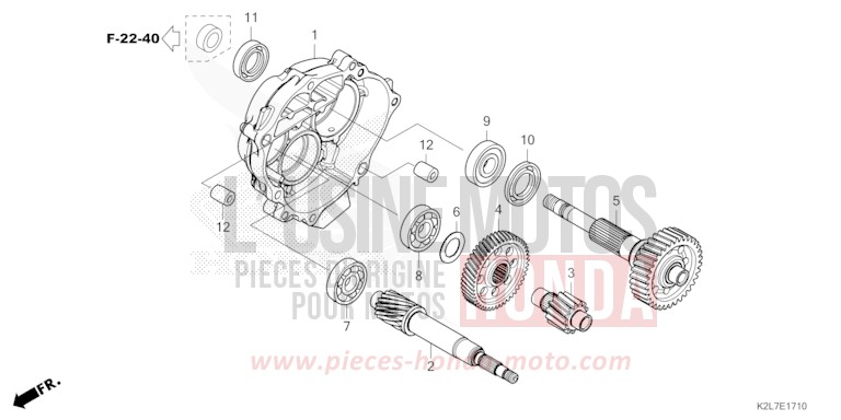 GETRIEBE von ADV 350 SPANGLE SILVER METALLIC (NHA49) von 2022